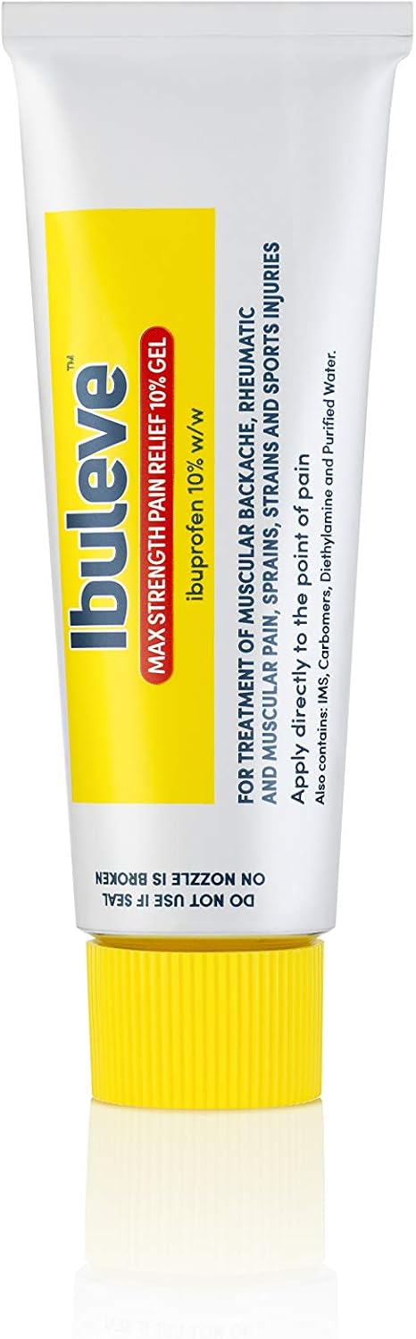 Ibuleve Max Strength Pain Relief 10% Ibuprofen Gel, Maximum Anti-Inflammatory Relief for Joint Pain, Sprains, Backache, Muscular Pains and Sports Injuries, 50 g