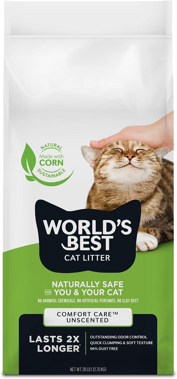 WORLD'S BEST CAT LITTER Comfort Care Unscented, 28-Pounds