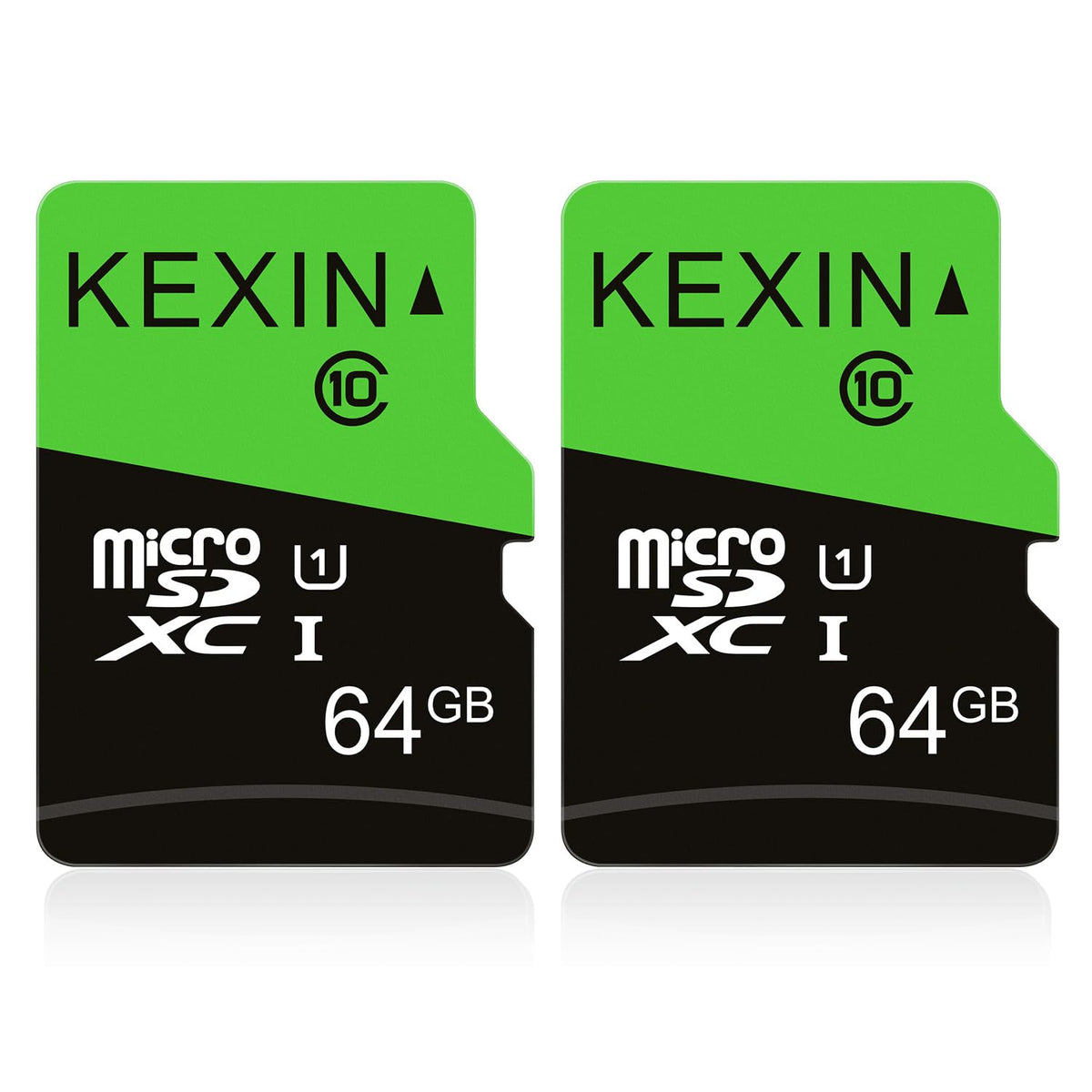 KEXIN Micro SD Card 32GB, MicroSDHC Memory Card UHS-I Up to 80MB/s Read, Class 10 C10 U1 TF Card for Camera, Smartphone, Security System, Drone, Tablet (Black Green)