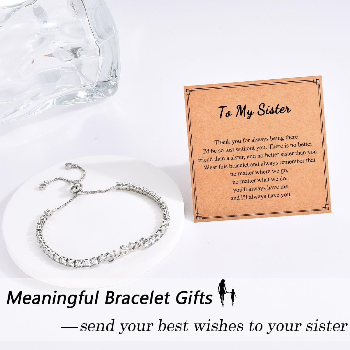 Birthday Gifts for Women Girls, Sparkling Cubic Zirconia Tennis Bracelet Gifts, Christmas Mothers Day Graduation Presents for Her