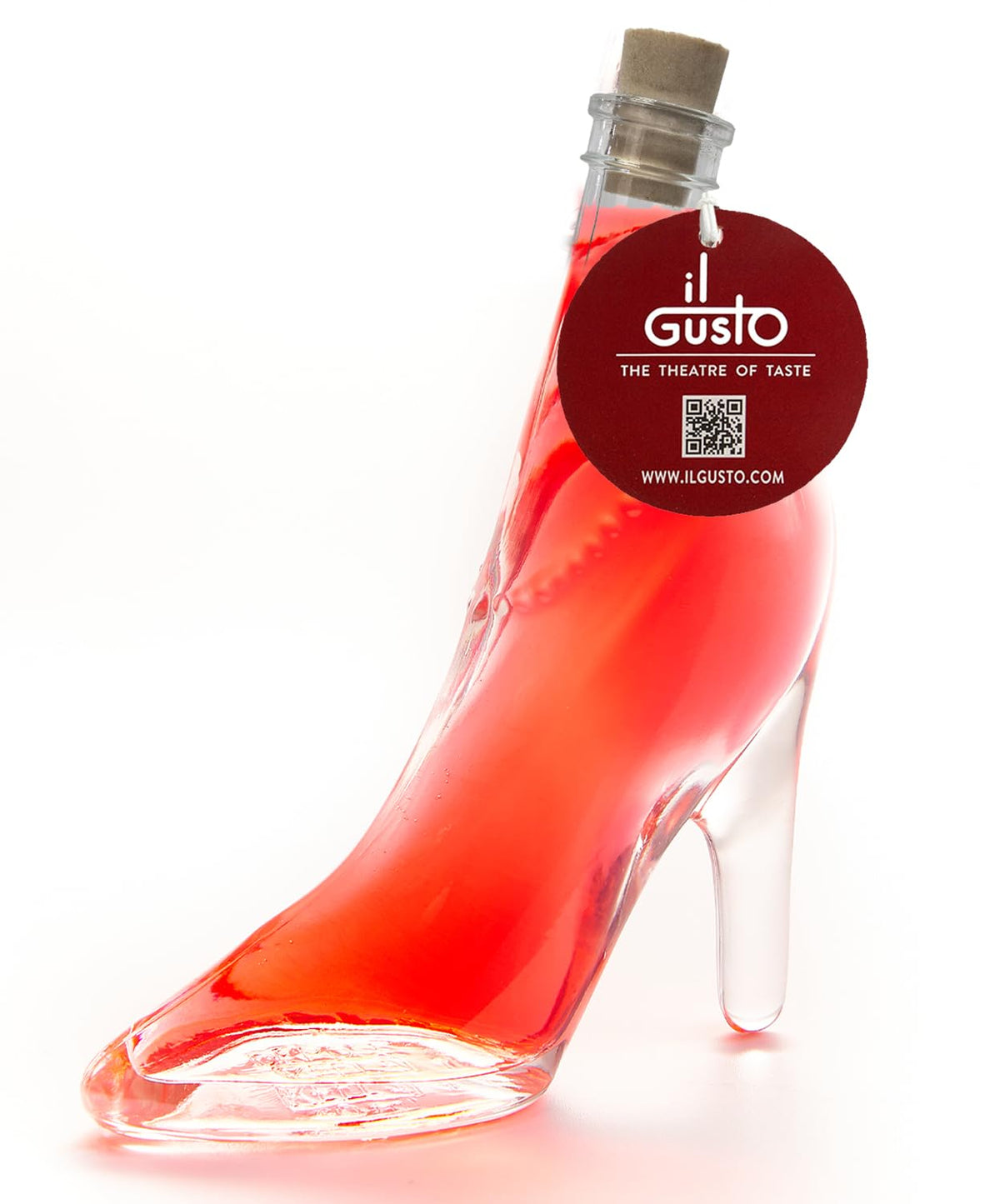 IL GUSTO Pink Vodka in Stiletto – Lady Shoe Glass Bottle 40ml – Premium Fruity Berries Vodka 36% ABV – Unique Gift for Her