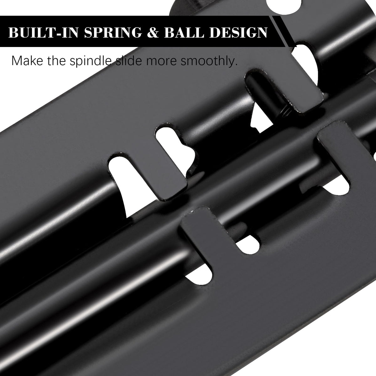 Door Lock Bolts 3"(75mm), Heavy Duty Black Door Latch Slide Bolts Lock with Screws for Bathroom Bedroom Shed Garden Toilet, 3 Inch