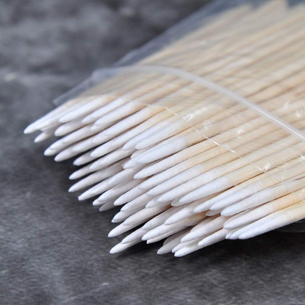 ZHIYE Cotton Buds, 1600 pcs Cotton Swab, for Eyebrow Tattoo Beauty Make-up Color Nail Seam Dedicated Dirty Picking, Wood Handle Small Pointed Tip Head