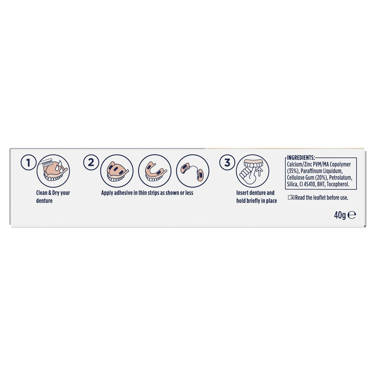 Fixodent Plus Unbeatable Bite Denture Adhesive, Flavour Free 40g