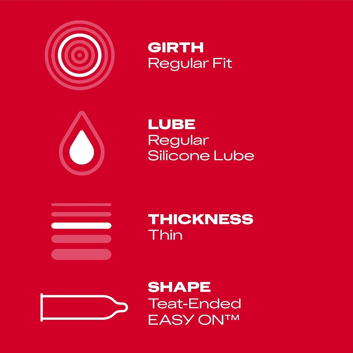 Durex Thin Feel, 30 Condoms, Regular Fit, Silicone Lubricated