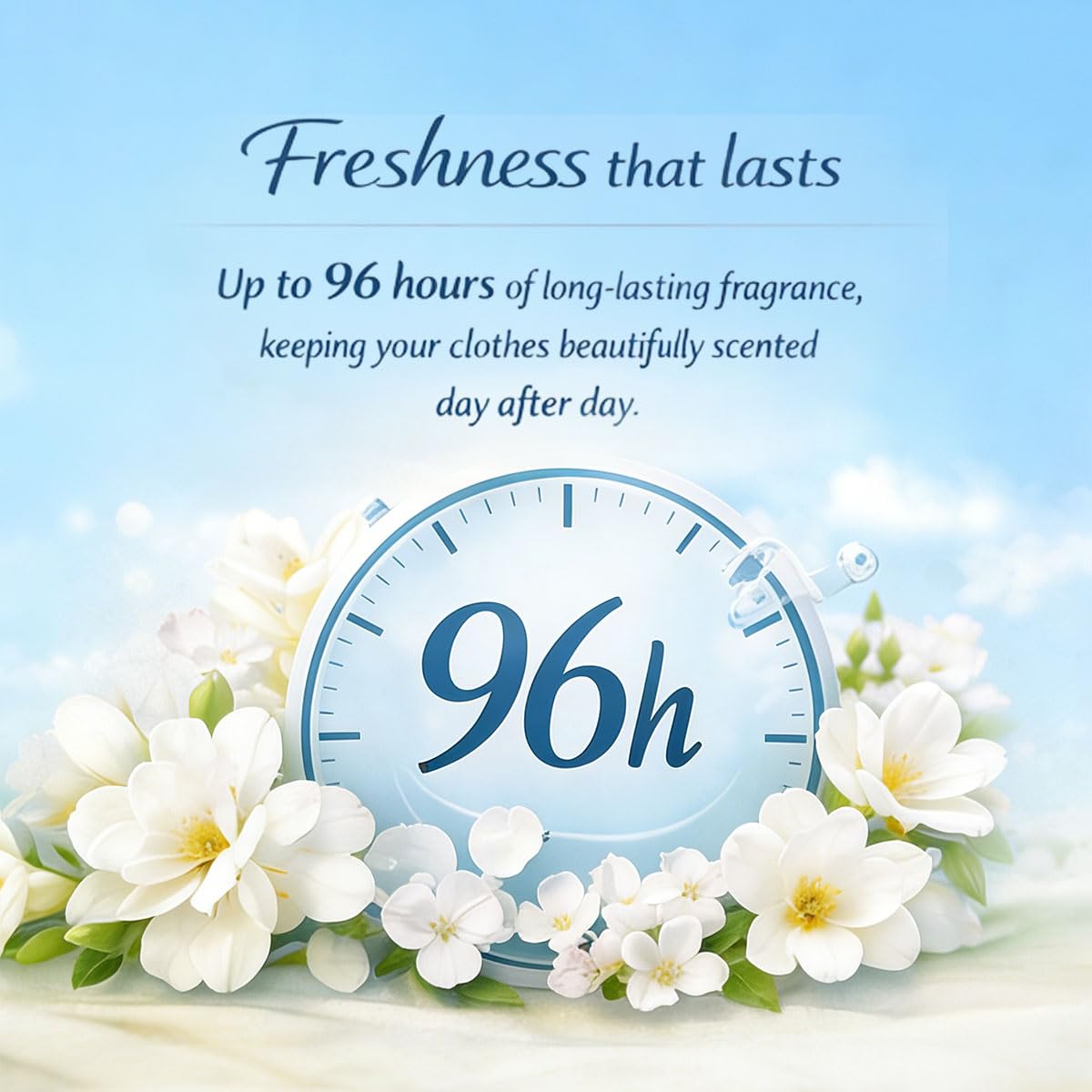 Bio Washing Pods - Laundry Detergent Pods 110 Washes, Fresh Freesia & Pear Blossom Scent - Powerful Stain Removal, Gentle on Skin, Freshness that Lasts and Lasts