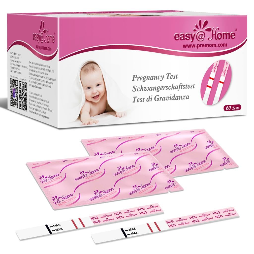 Easy@Home 20 Pregnancy Test Strips for Early Detection, Premom App Support