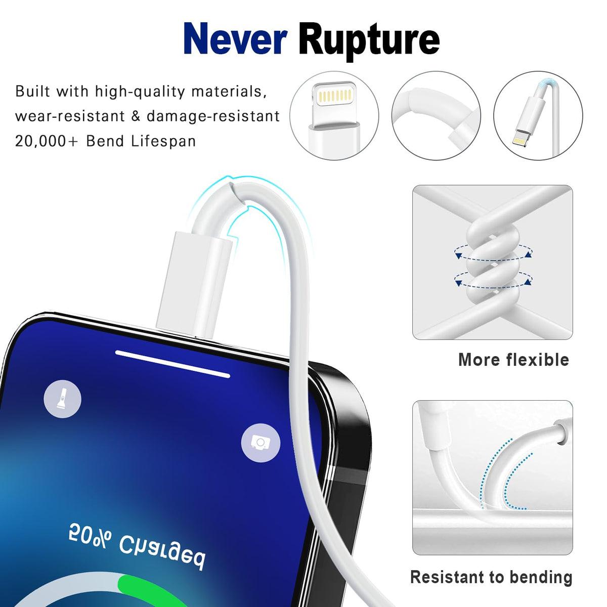 2Pack USB C to Lightning Cable 1M[Apple MFi Certified] iphone Charger cable