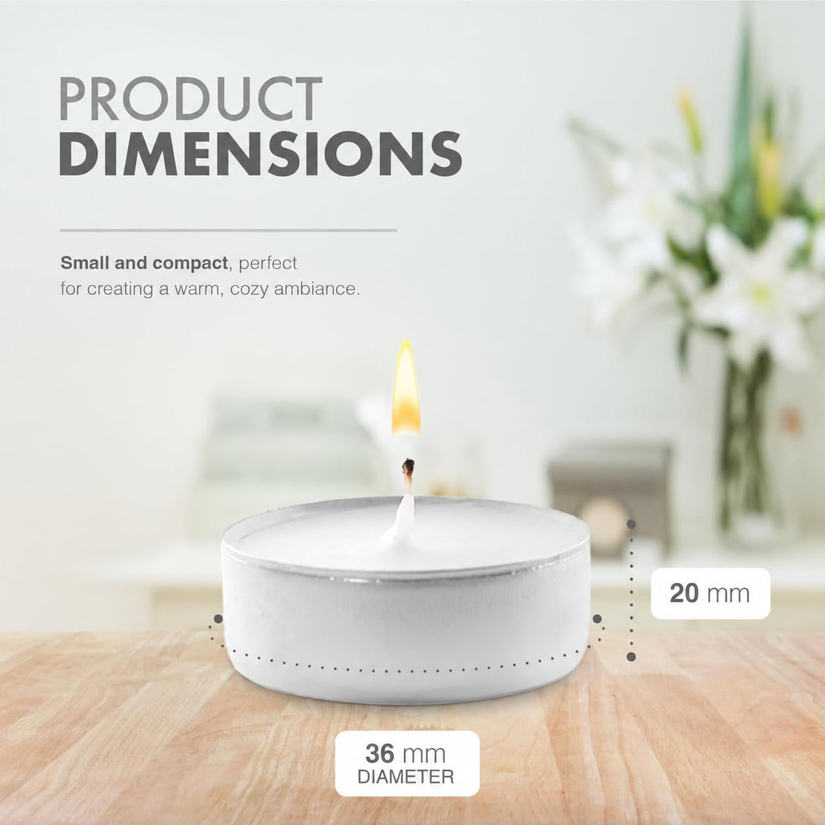 delka Unscented Tea Lights White- Long-Lasting 8 Hour Burn Time-Smoke-Free Bright Flame -Ideal for Weddings, Events, Aromatherapy, Home Décor, and Emergency Use-Premium Quality (White, Pack of 100)