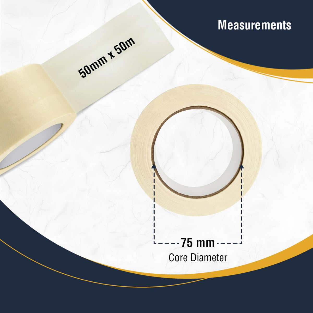 ARVO Masking Tape for Painting – 50 mm x 50 m Decorators Painters Tape | Medium-High Adhesion, Crepe Paper for Walls, Trim & Multi-Surface Indoor Decorating – Pack of 2
