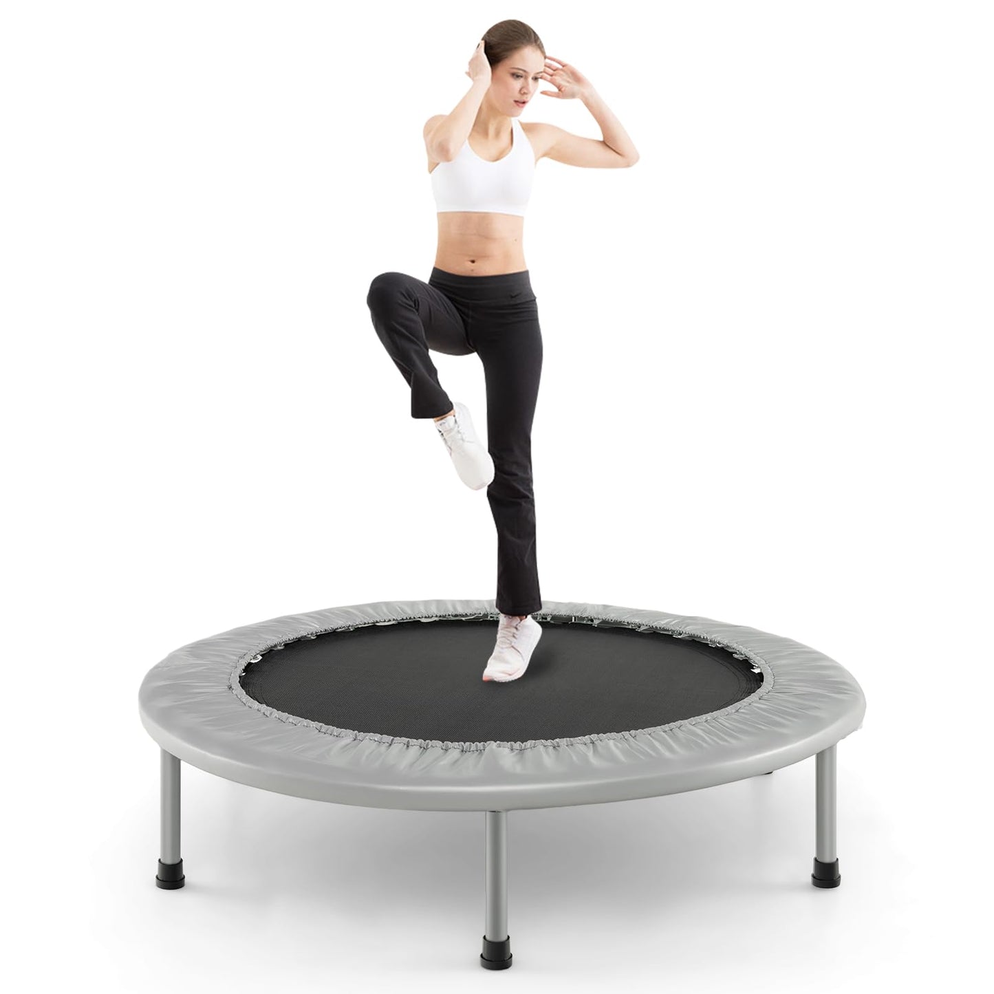 COSTWAY 38" Foldable Mini Fitness Trampoline with Carry Bag — Max 150 kg