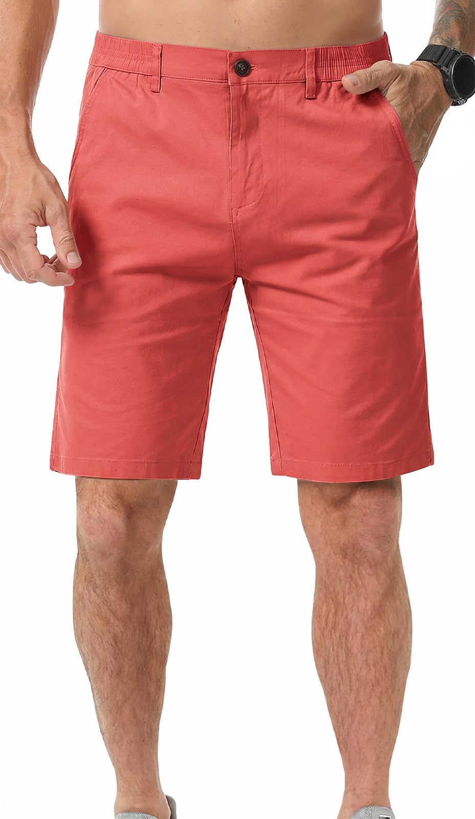 Men’s 7”/ 9” Chino Shorts Casual Elasticated Waist with 4 Pockets