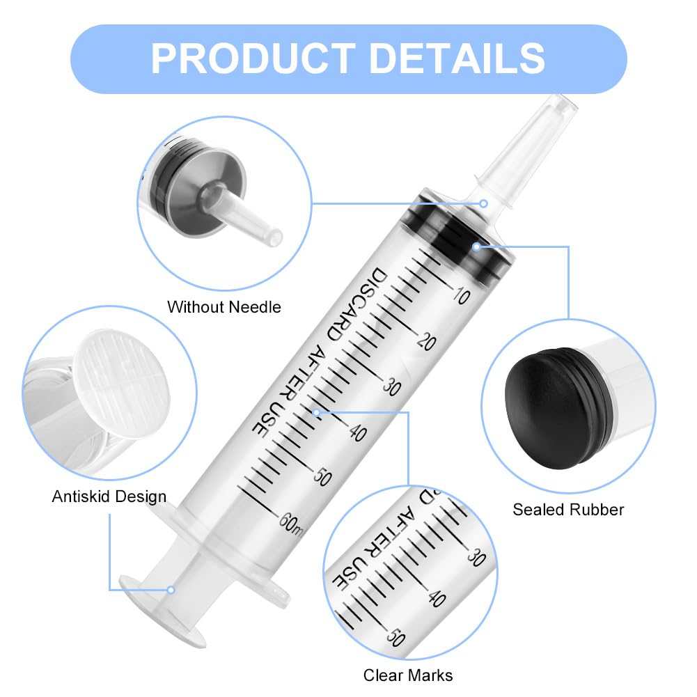 OFFCUP Plastic Syringes, 3pcs 20ML No Needle Syringe Individually Packaged