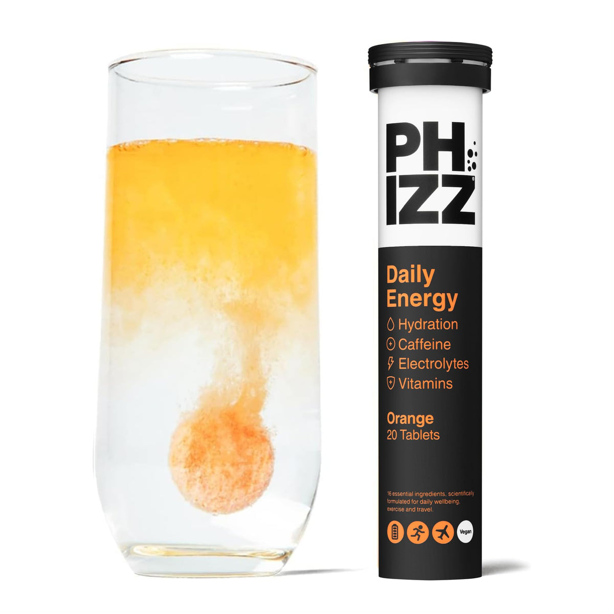 Phizz Electrolytes, Multivitamin & Hydration Tablets - 60 Effervescent Rehydration Electrolyte Tablets - 18 Vitamins & Minerals, Vitamin C, Vegan, Vegetarian & Low Calorie (Lemon, 60 Tablet)
