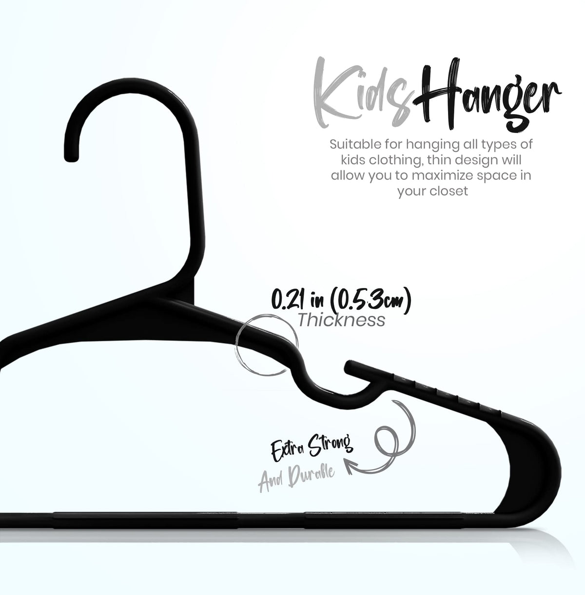 Utopia Home 20pcs Kids Hangers - 28cm Plastic Baby Hangers for Closet - Kids Hanger for Clothes and Baby Hanger for Closet - for Daily Standard Use (Grey)