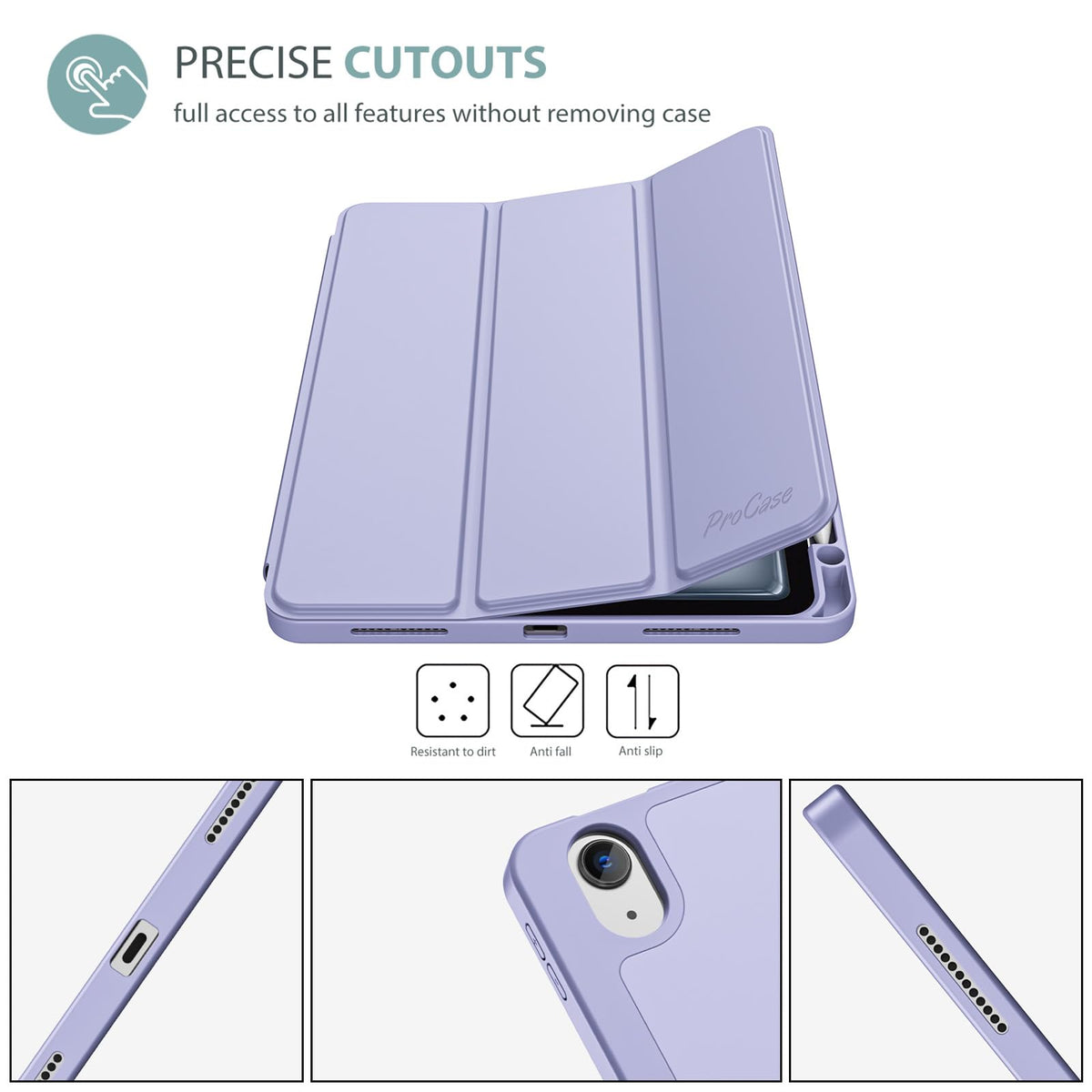 ProCase for iPad Air 11-inch Case M4/M3/M2, Air 5th/4th Gen 10.9,Navy