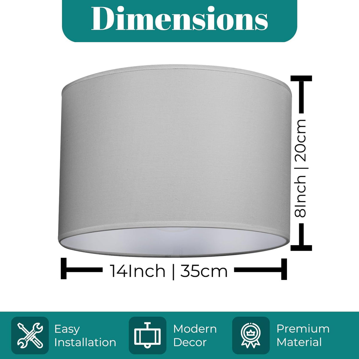GIGGI Fabric Lamp Shades, 10" Beige Lampshades for Ceiling Lights, Table Lamps & Floor Lamps, Easy Fit Pendant Light Shade Ceiling for Living Room, Bedroom, Kitchen, Hallway, Office & Home Décor
