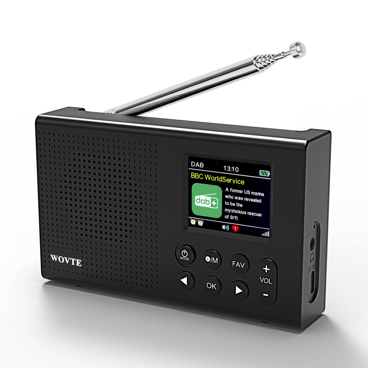 DAB Radio Portable, WOVTE DAB+ Digital Radio Rechargeable FM Radio