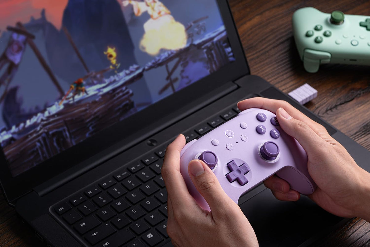 8Bitdo Ultimate 2C Wireless Controller for Windows PC and Android, with 1000Hz Polling Rate, Hall Effect Joysticks and Hall Triggers, and Remappable L4/R4 Bumpers (Peach)