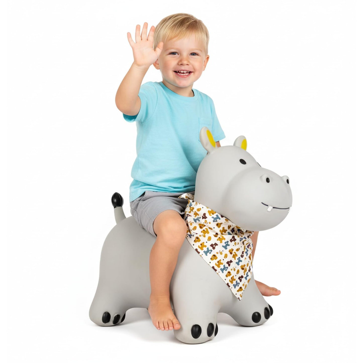 Green Dino Animal Bouncy Jump Space Hopper Inflatable Ride On Kids Children's Fun Toy Gift For Boys Girls Indoors Outdoors Pump Included PA7041