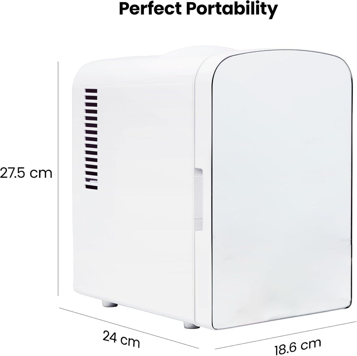 Iceman Mini Portable Eraser Personal Fridge, Cools & Heats, 4 Litre Capacity, Chills 6 12oz cans, 100% Freon-Free & Eco Friendly, Includes Plugs for Home Outlet & 12V Car Charger, Black
