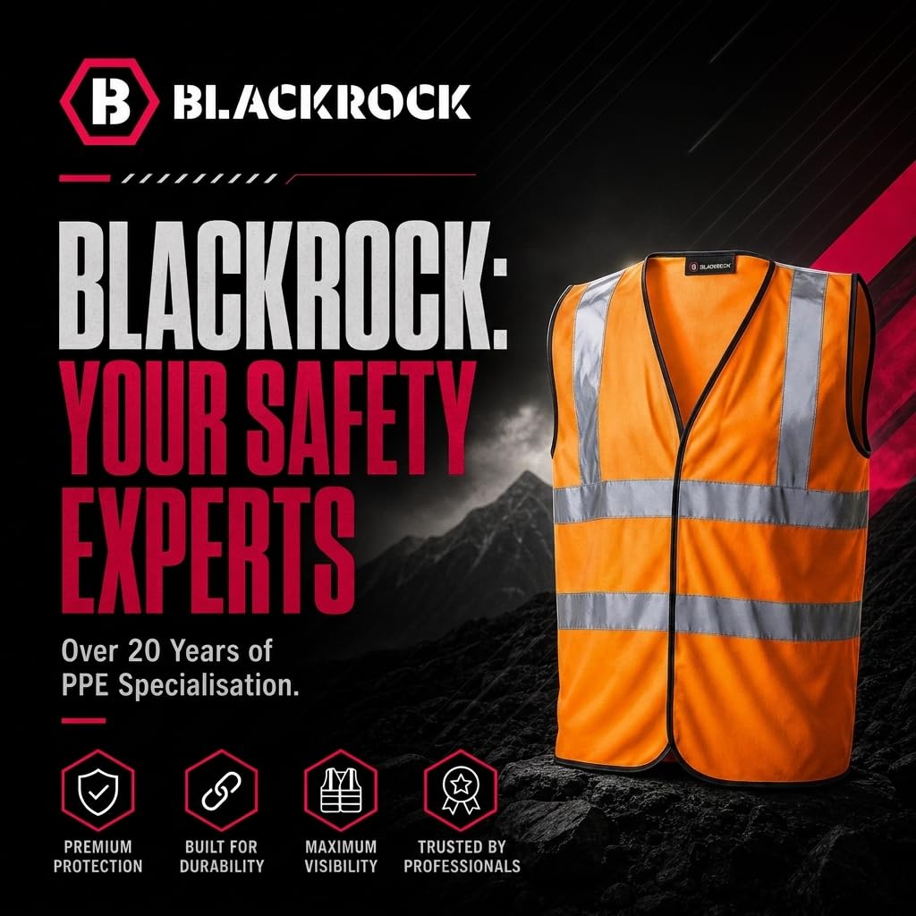 Blackrock Yellow/Orange Hi Vis Vest, High Vis Vests, Hi-Vis Jackets, High Visibility, Safety Vest, Reflective, Hivisible PPE, Hi Viz, Security Vests, Workwear, Work, Cycling, Mens Womens