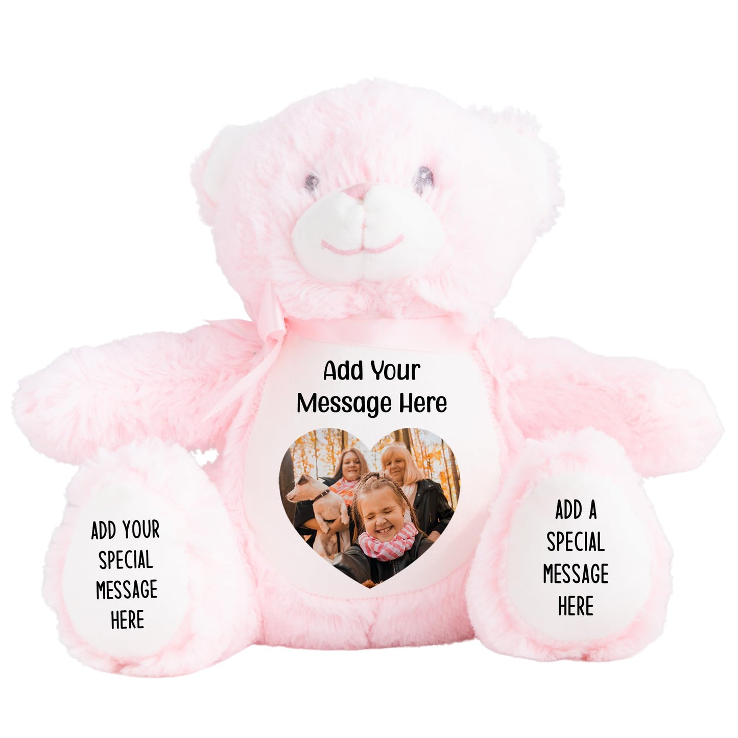 Personalised Photo Teddy Bear – Add Photo on Front & Text on Feet | 28 Styles | Custom Keepsake Gift for Baby, Sympathy, Birthday & More (Brown Teddy Bear)