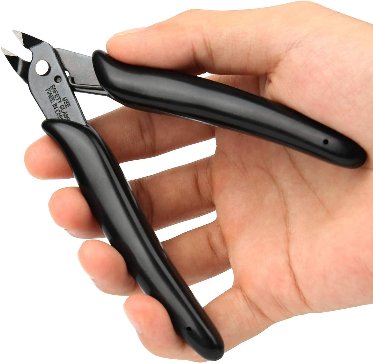 BOENFU Flush Cutter Small Wire Cutters Cable Tie Cutter 10 Pack 5 Inch Precision Wire Clippers Hobby Snips Side Cutting Pliers for Jewelry Making, Electronics, Black