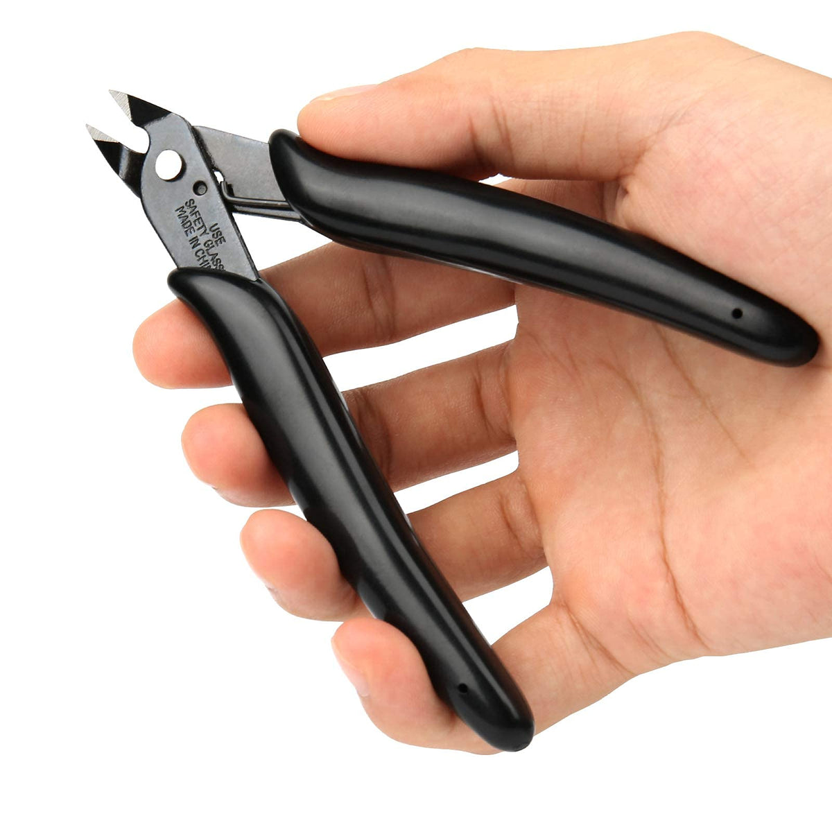 BOENFU Flush Cutter Small Wire Cutters Cable Tie Cutter 10 Pack 5 Inch Precision Wire Clippers Hobby Snips Side Cutting Pliers for Jewelry Making, Electronics, Black