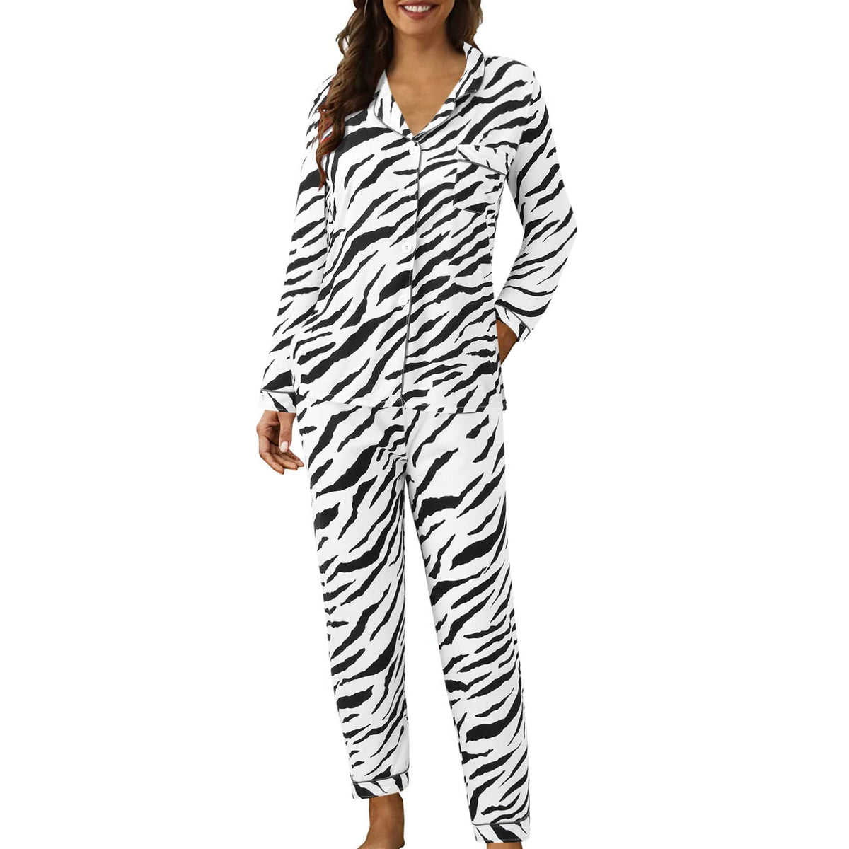 Pyjamas For Womens Women Pyjamas Set Lounge Wear Sets Matching Christmas Pjs Ladies Plus Size Co Ord Sets Autumn Nightwear Wide Leg Trousers Long Sleeve Comfort Nighties Fashion Fall Clothing Outfits