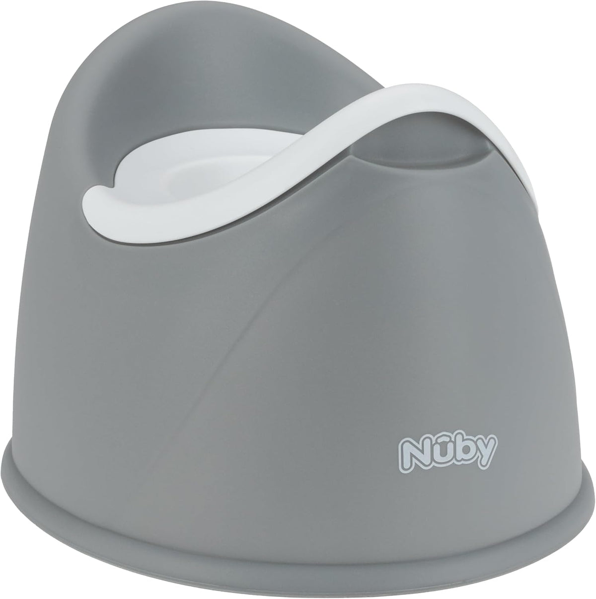 Nuby Beginner's Potty Training Seat with Removable Bowl and Integrated Splash Guard, Fun Transition to The Big Toilet, Non-Slip Base, Gray