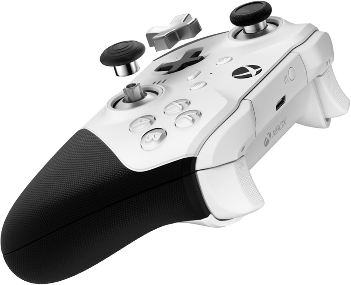 Xbox Elite Bluetooth Wireless Controller Series 2 - Core Edition (White) for PC, Series X|S, One, Windows 10, Mobile, Adjustable Tension Thumbsticks, Shorter Hair Trigger Locks, Rubberized Grip