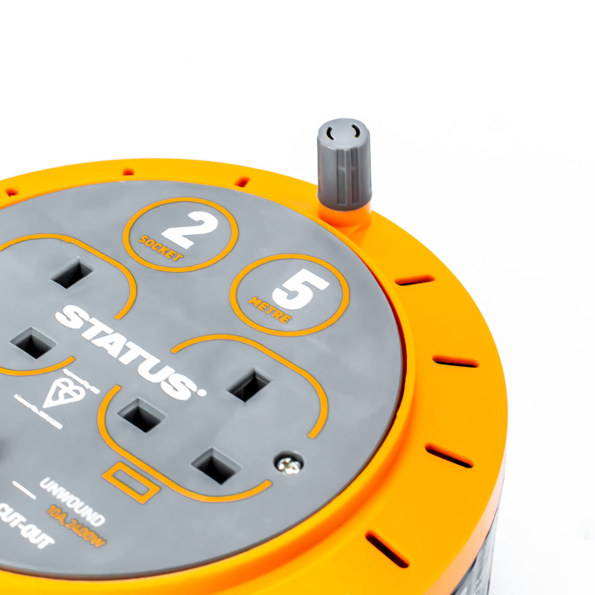 IONOS 2 Socket Cable Reel, 10m Outdoor Garden Extension Lead, DIY