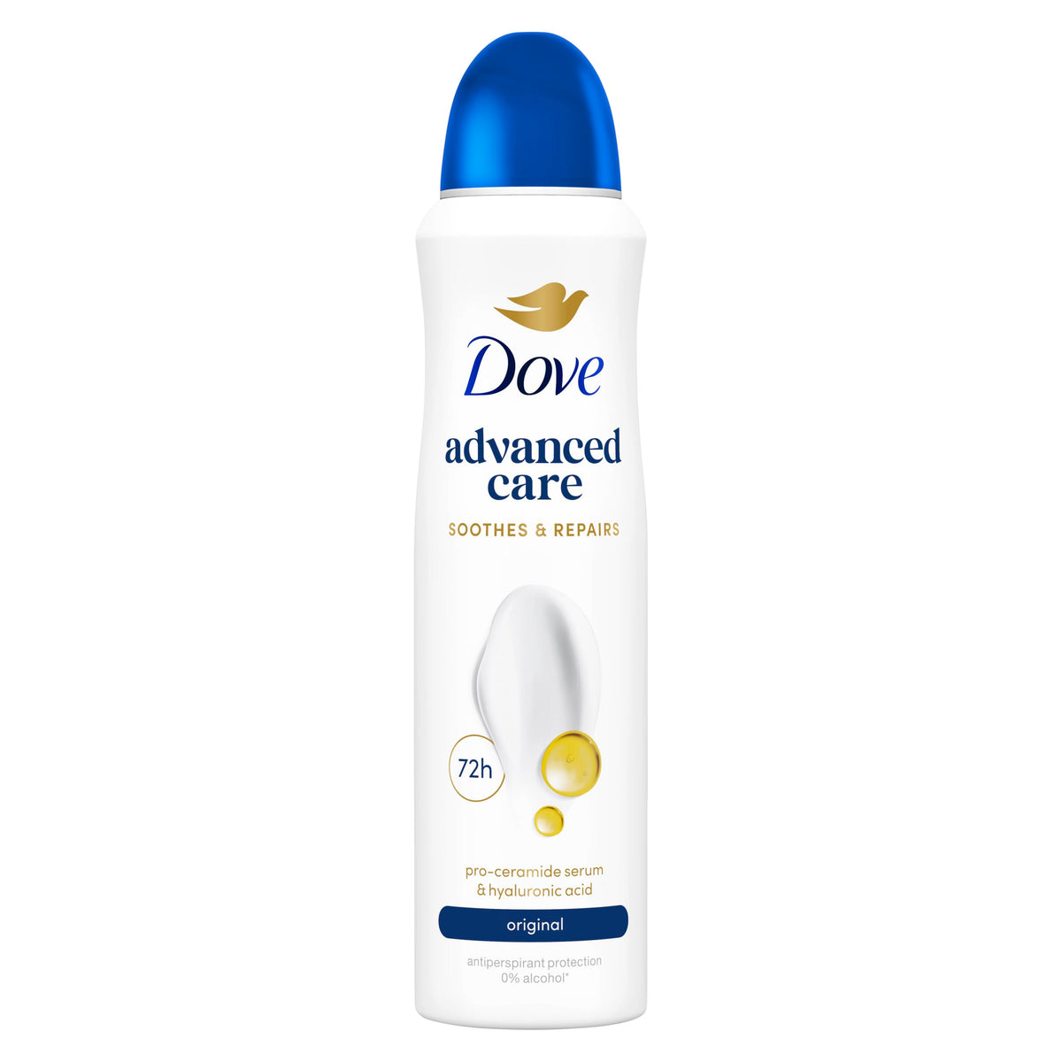 Dove Advanced Care Original Anti-Perspirant Aerosol Women's Deodorant Spray with Pro-Ceramide technology for 72 hour protection against sweat and odour 200 ml