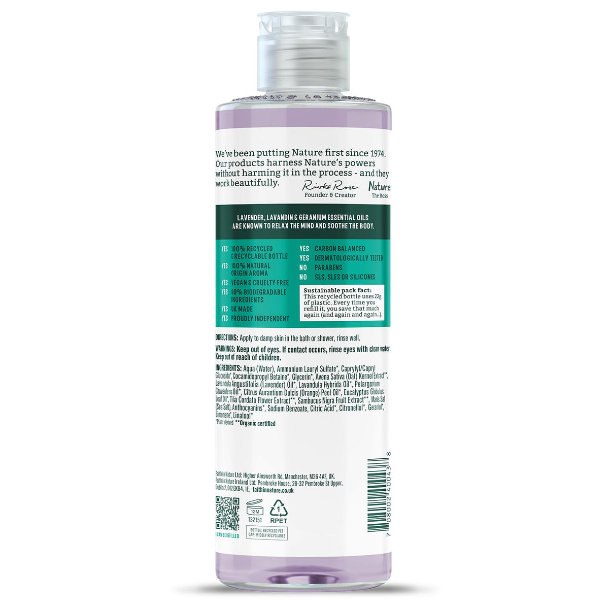 Faith In Nature Natural Fragrance Free Body Wash, Sensitive, Vegan and Cruelty Free, No SLS or Parabens, 400 ml