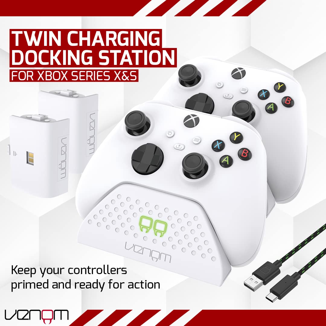 Venom Replacement Battery Packs for Xbox Charging Dock - White (Xbox Series X & S/Xbox One)
