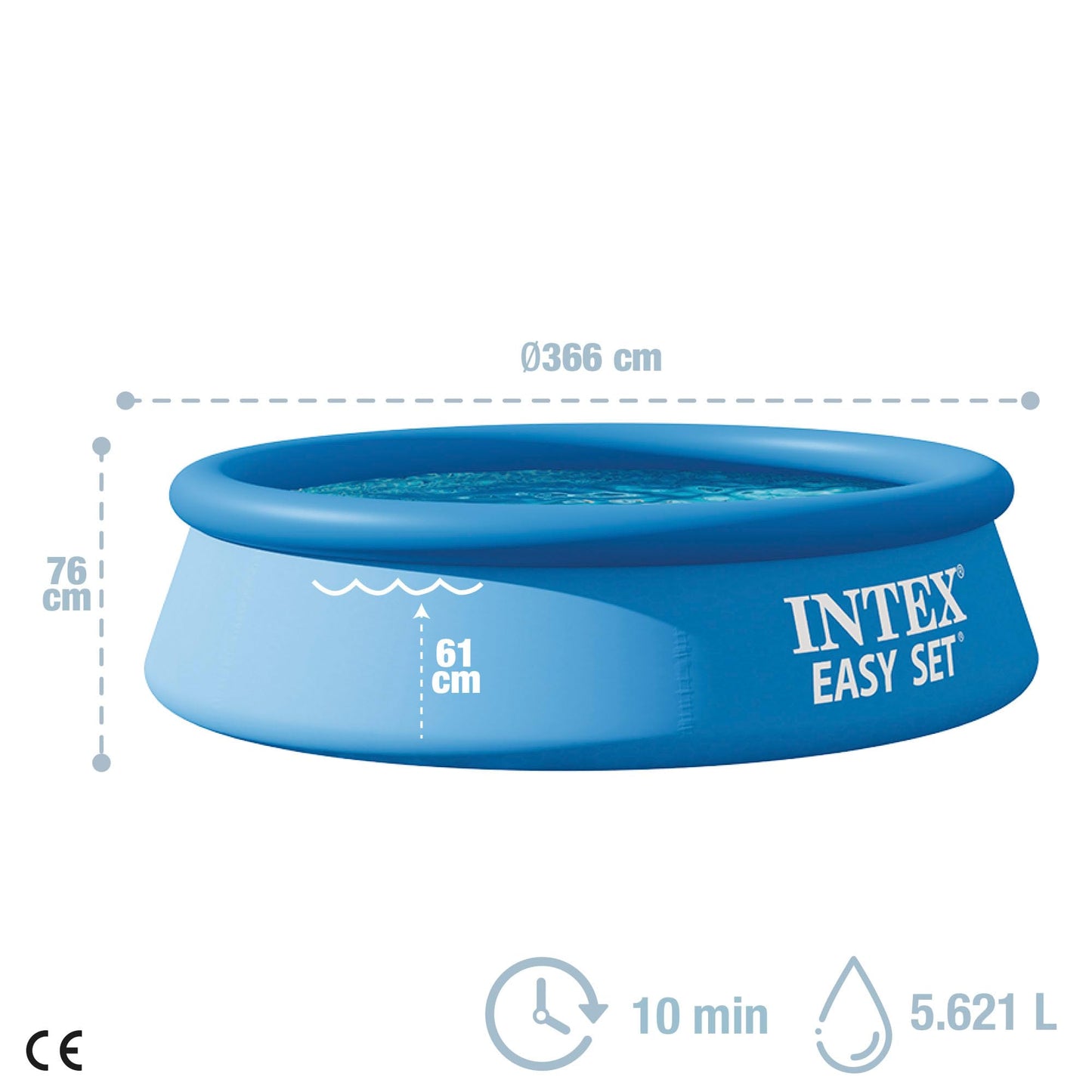 Intex 6ft x 20in Easy Set Swimming Pool #28101, Blue