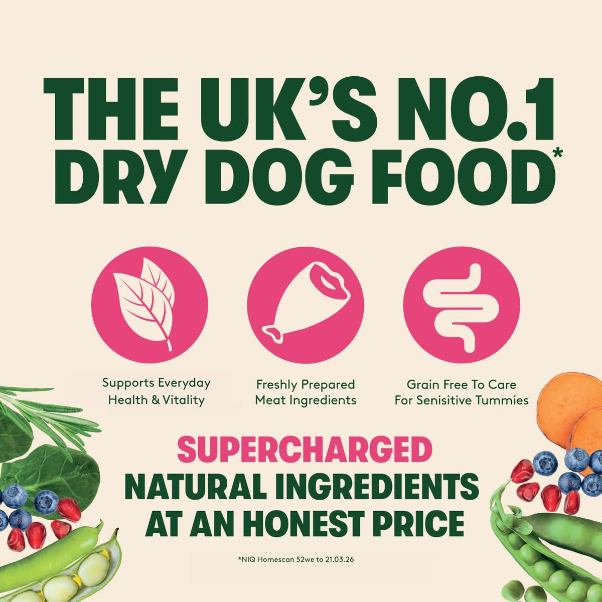 Harringtons Superfoods Complete Grain Free Dry Adult Dog Food Salmon with Veg 12kg - Made with All Natural Ingredients (Packaging may vary)