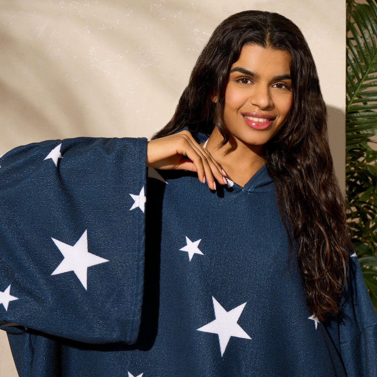 OHS Star Poncho Towel Hooded Swimming Adult Dry Changing Robe Beach Bath