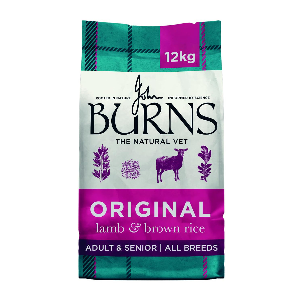 Burns Pet Nutrition Hypoallergenic Complete Dry Dog Food Adult and Senior Dog Original Chicken and Brown Rice 12 kg