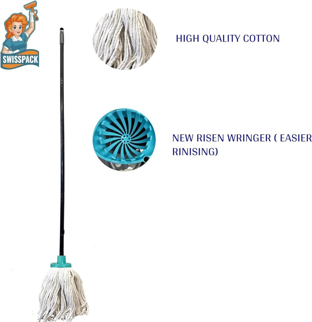 MOP AND BUCKET (3 HEADS ONLY)