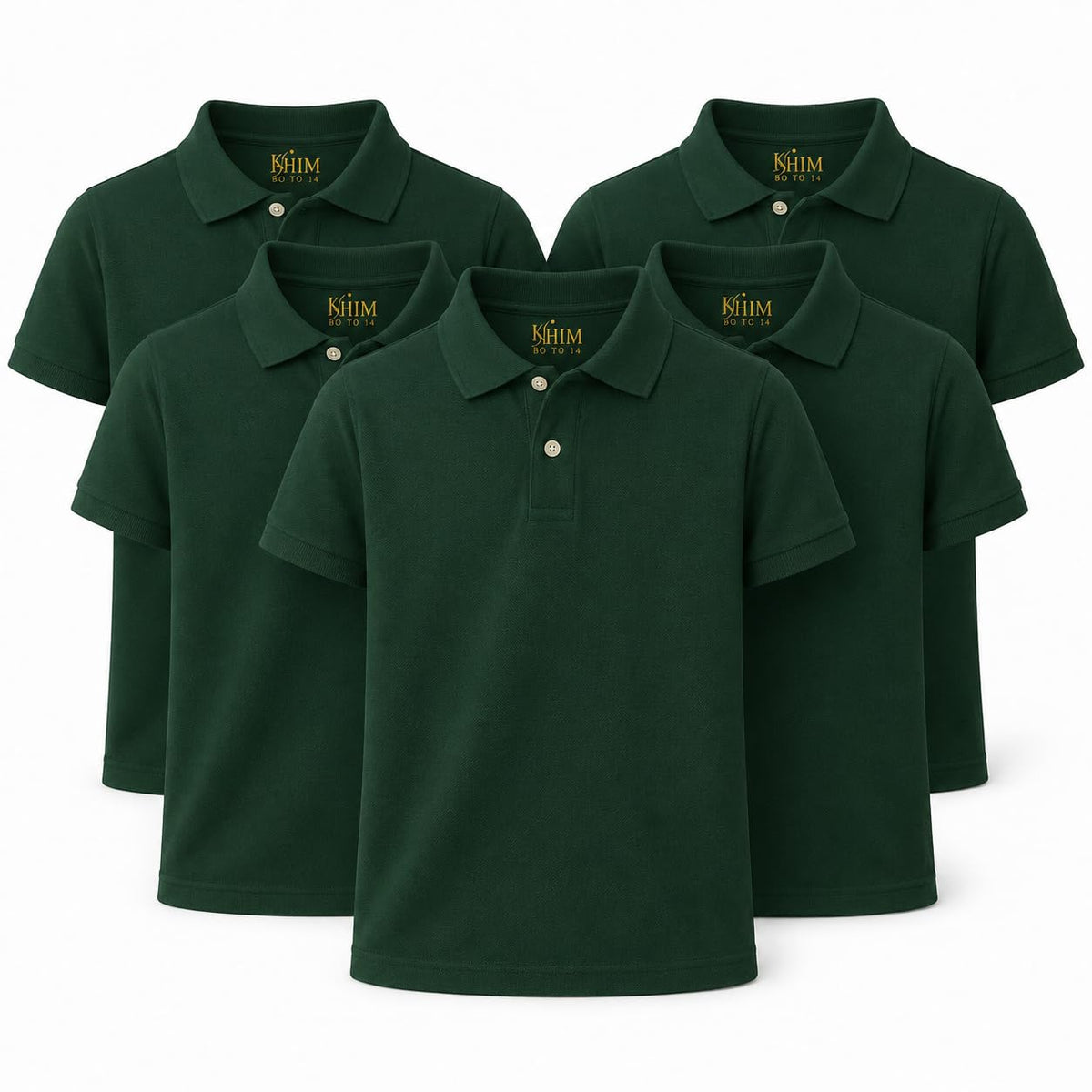 KHIM Unisex Polo Short Sleeve Polycotton Boys Girls School Uniform Plain Half Sleeve Shirts Sports Wear Indoor Outdoor