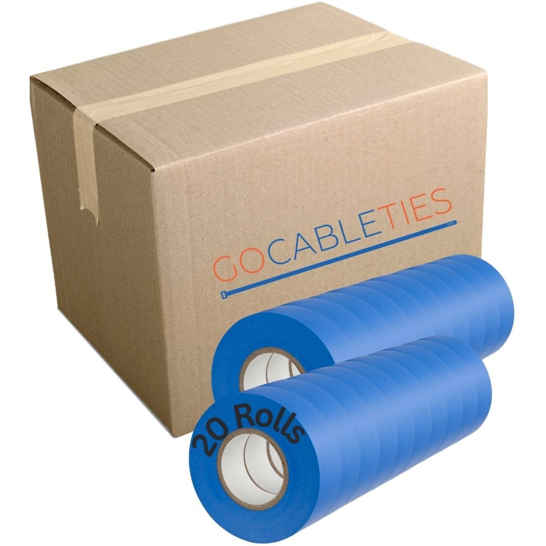Gocableties Grey Electrical Tape, 19mm x 20m, Strong Self-Adhesive PVC Insulation Tape for Insulating, Repairing and Protecting Electrical Wires, 2 Rolls