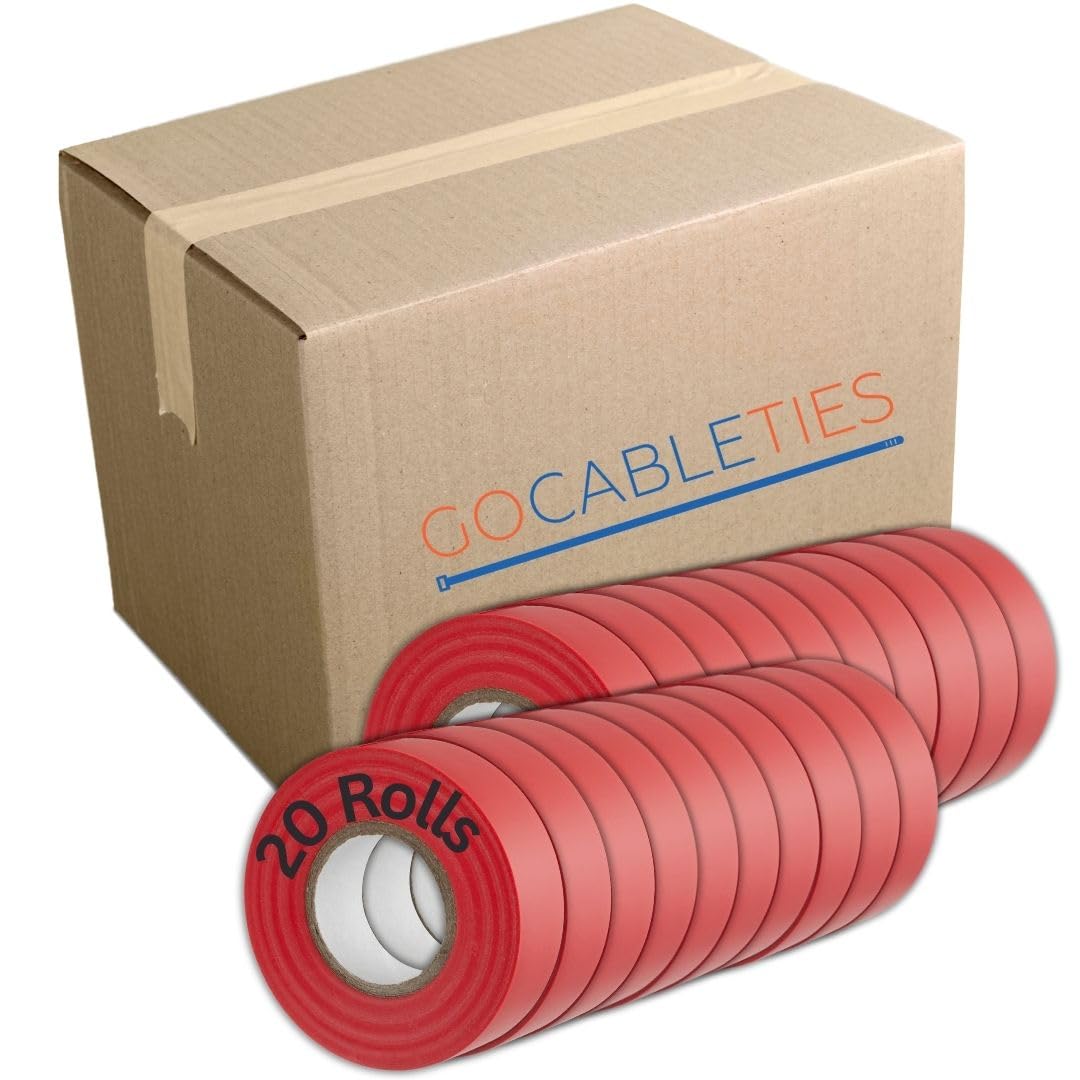Gocableties Grey Electrical Tape, 19mm x 20m, Strong Self-Adhesive PVC Insulation Tape for Insulating, Repairing and Protecting Electrical Wires, 2 Rolls