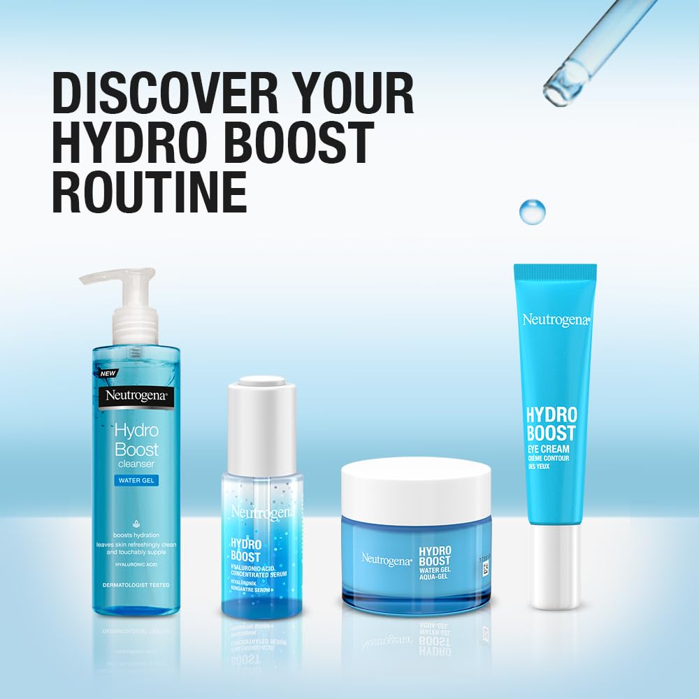 Neutrogena Hydro Boost Water Gel (1x 50ml), Oil-Free Face Cream with Hyaluronic Acid, Amino Acids and Electrolytes, Lightweight Face Care with 72 Hour Hydration, For Acne-Prone and Sensitive Skin