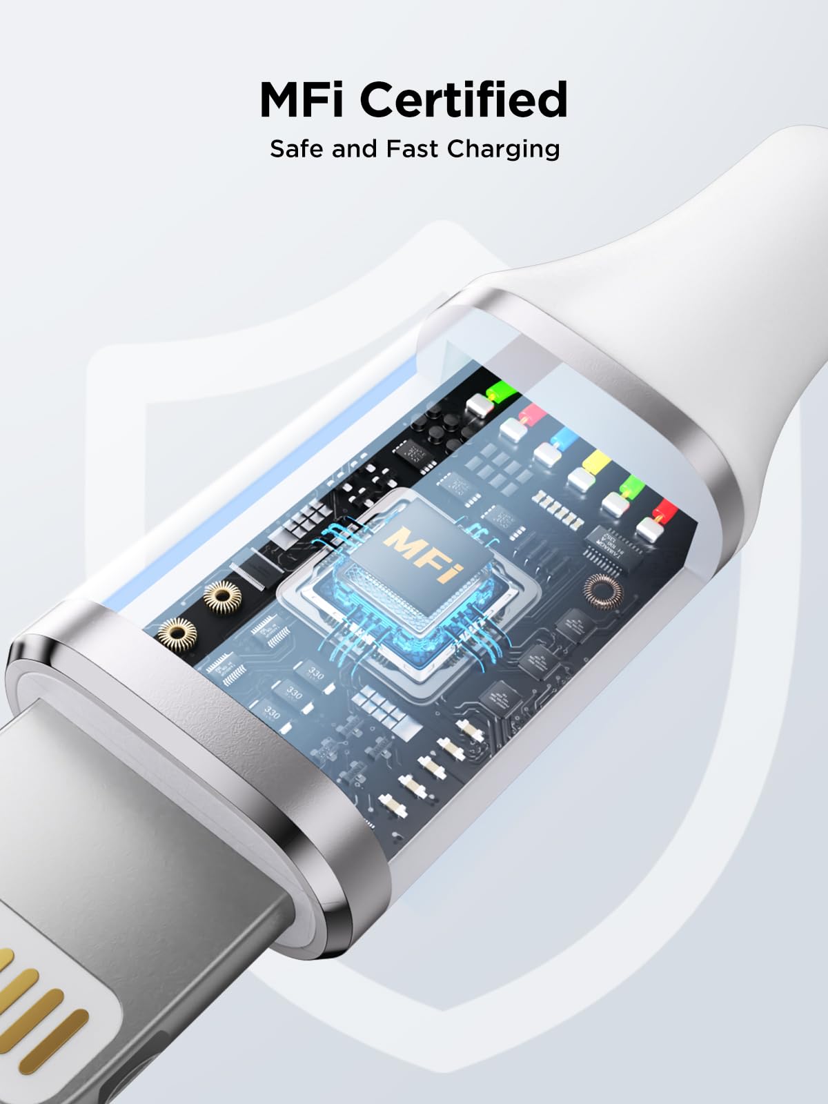 Aioneus iPhone Charger Cable 2M MFi Certified Lightning Cable Fast Charging