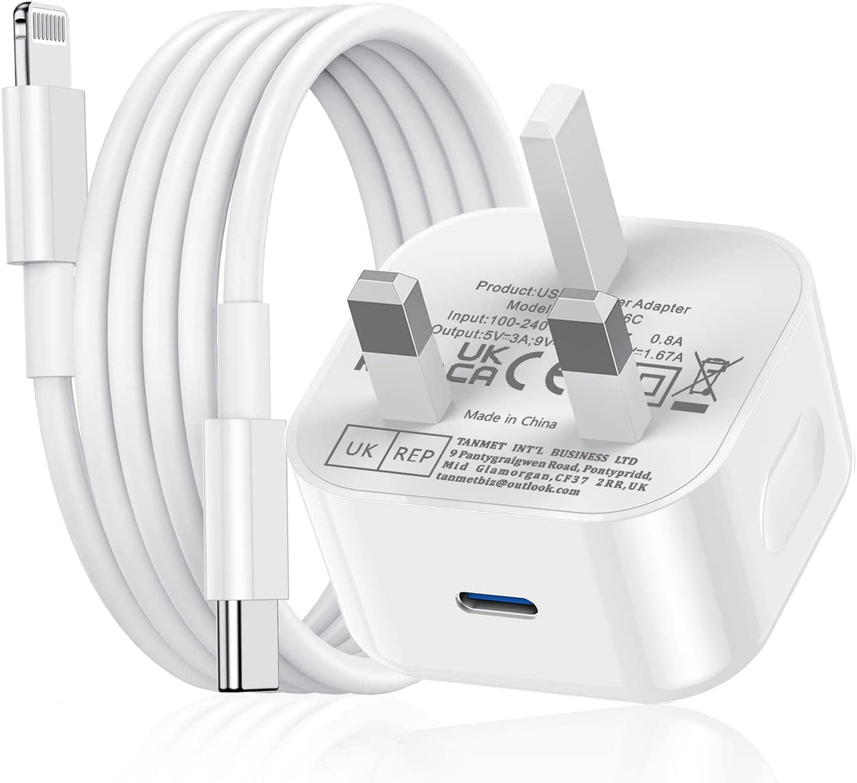 iPad Charger,2Pack USB C to Lightning Fast Charging Cable and Plug 25W Charge for New Apple i Pad Pro 9.7 10.5 12.9 inch 2nd Generation/Air 3rd/Mini 4 5th Gen/Pad 5th 6th 7th 8th 9th 2021/iPhone 14 13