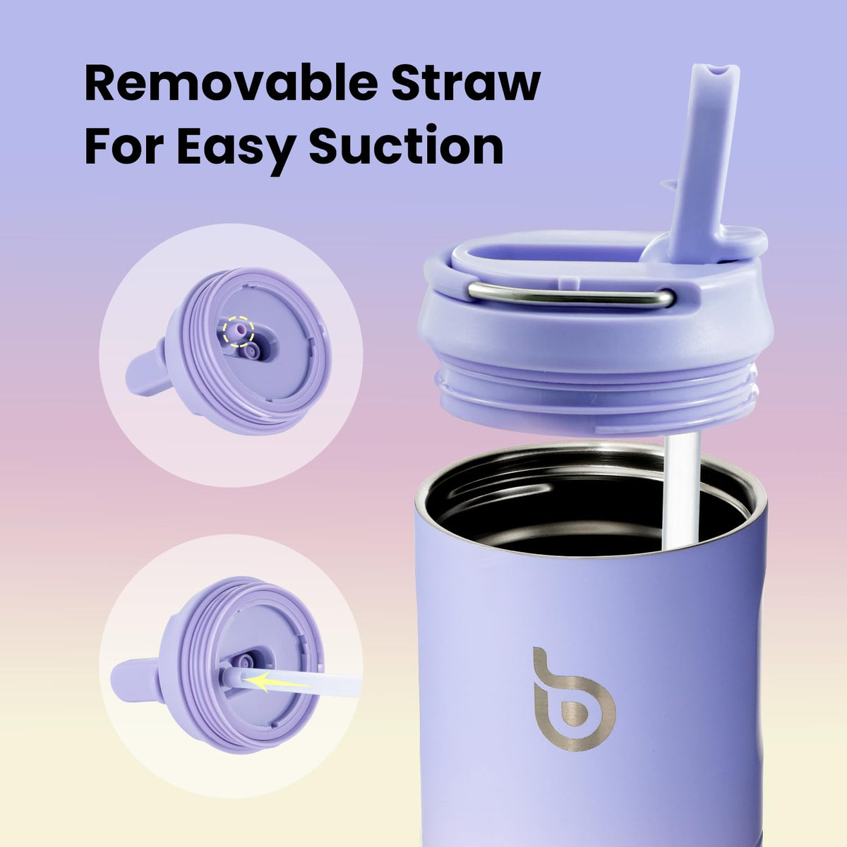 Bottle Bottle Stainless Steel Water Bottle 700ml with Straw and Lid Sports Insulated Metal Water Bottles with Handle(Black)