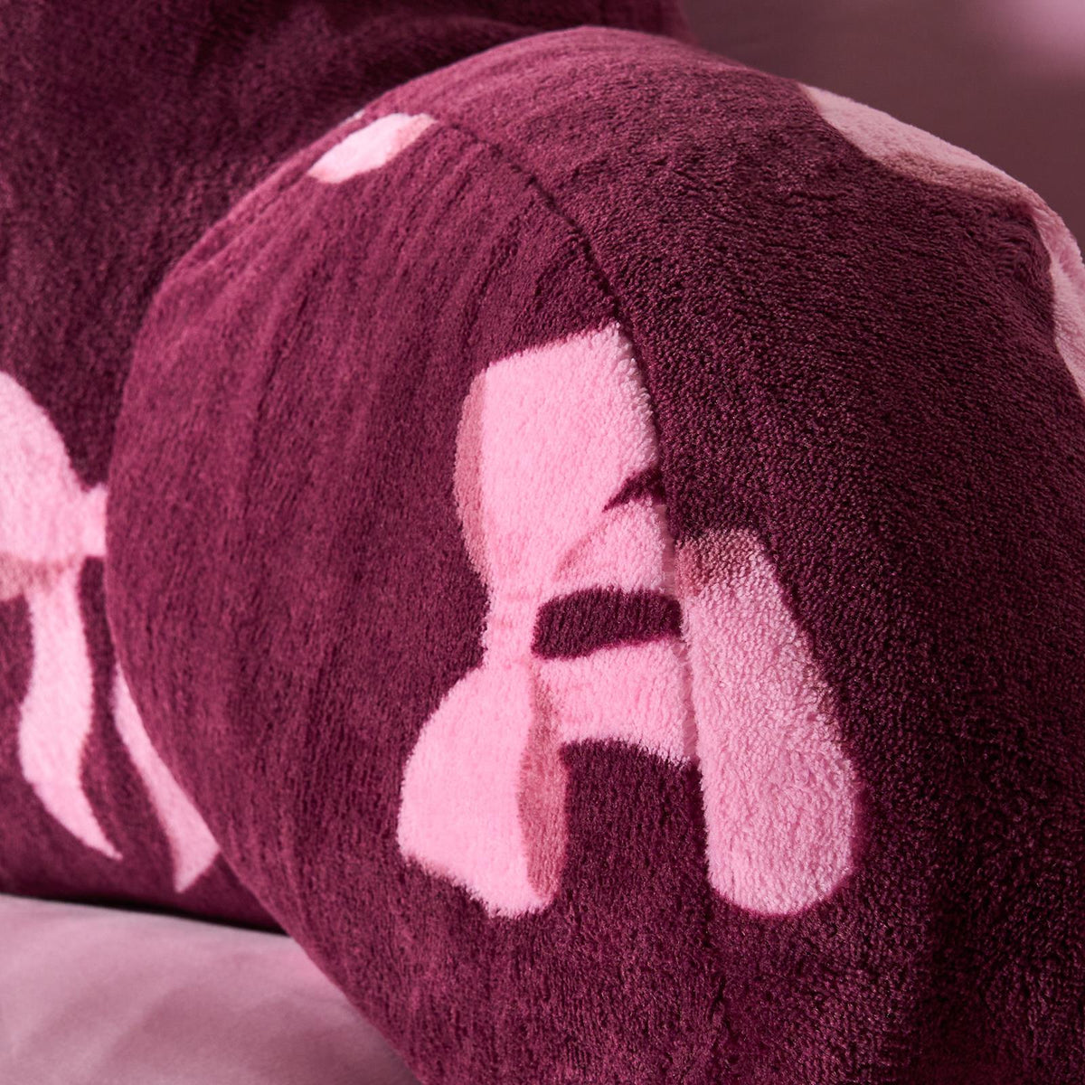 OHS Bows Cuddle Cushion Fleece Back Support Reading Pillow with Arms Bed Chair