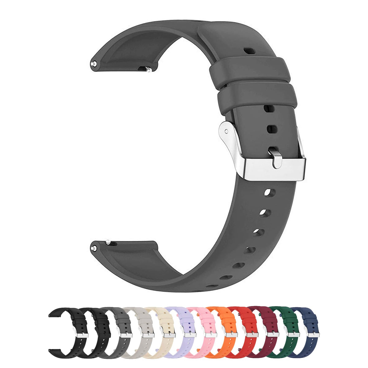 Silicone Strap,Quick Buckle Waterproof Soft Strap,Watch strap